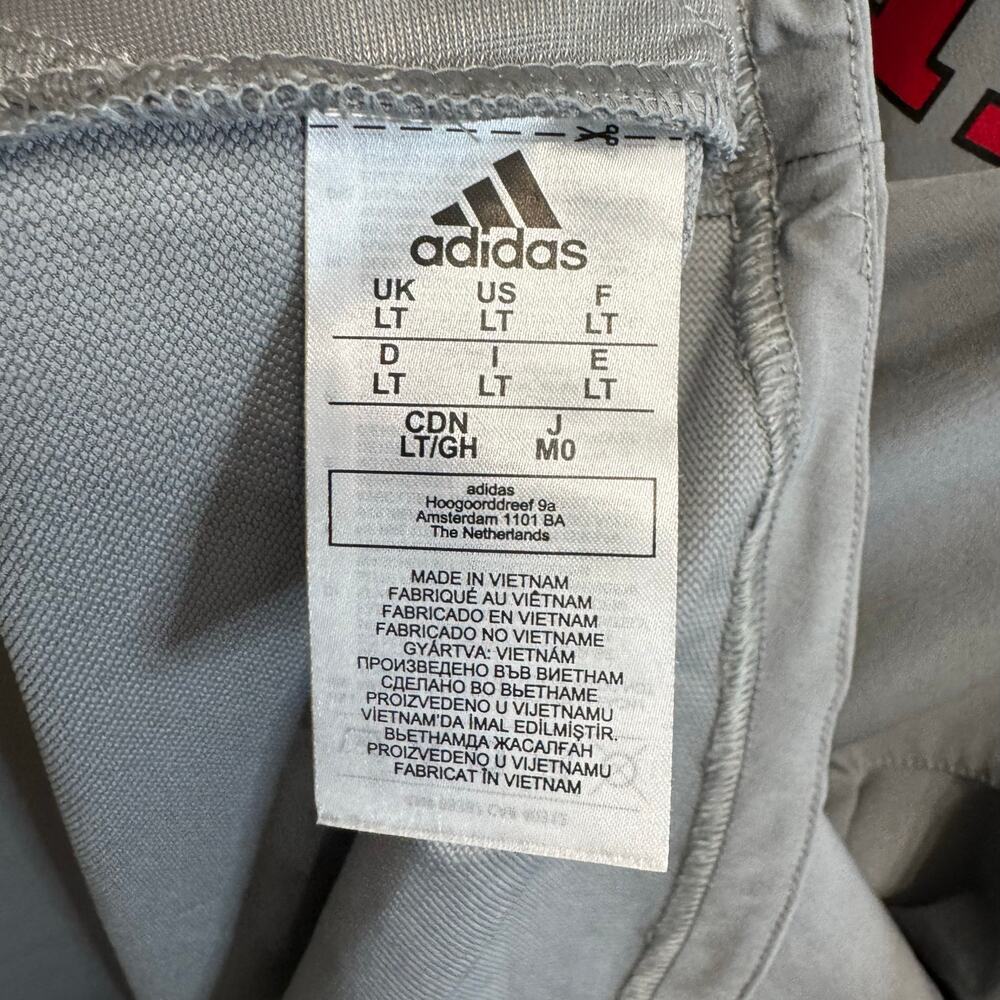 Adidas Rutgers 1/4 Zip Grey Sport LS Pullover Jacket Men's L Tall Lightweight - Picture 10 of 11